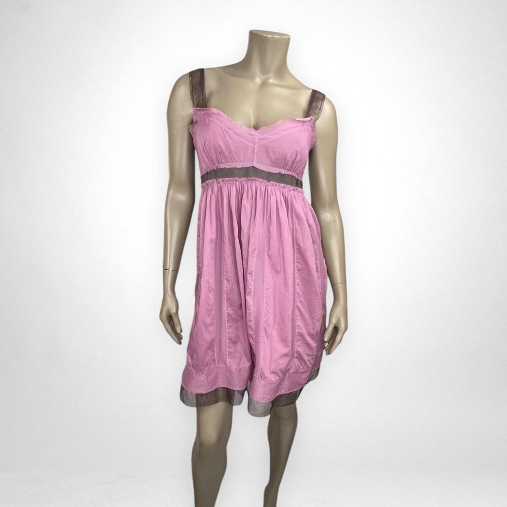 Ann Taylor LOFT Purple‎ Cotton Empire Waist Babydoll Mini Dress 10